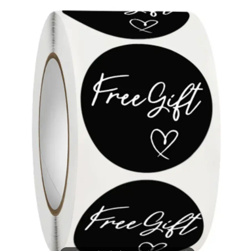 500 New Free Gift Stickers - Black